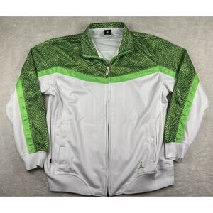 VTG Nike Air Jordan Jacket Mens Large White Green Elephant Print Track Full Zip